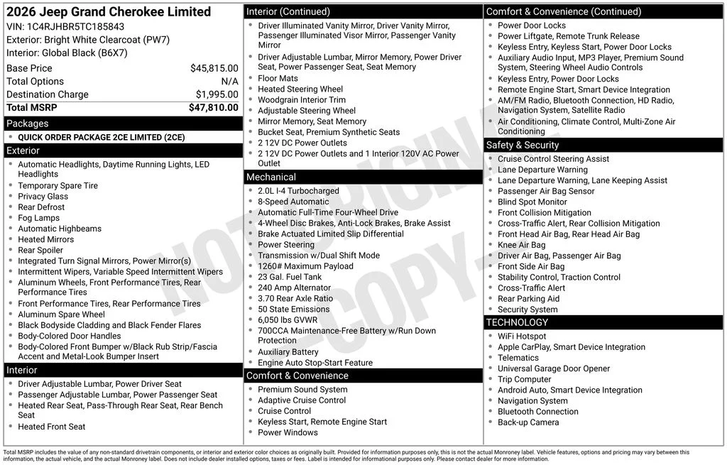 New 2026 Bright White Clearcoat Jeep Limited image 9