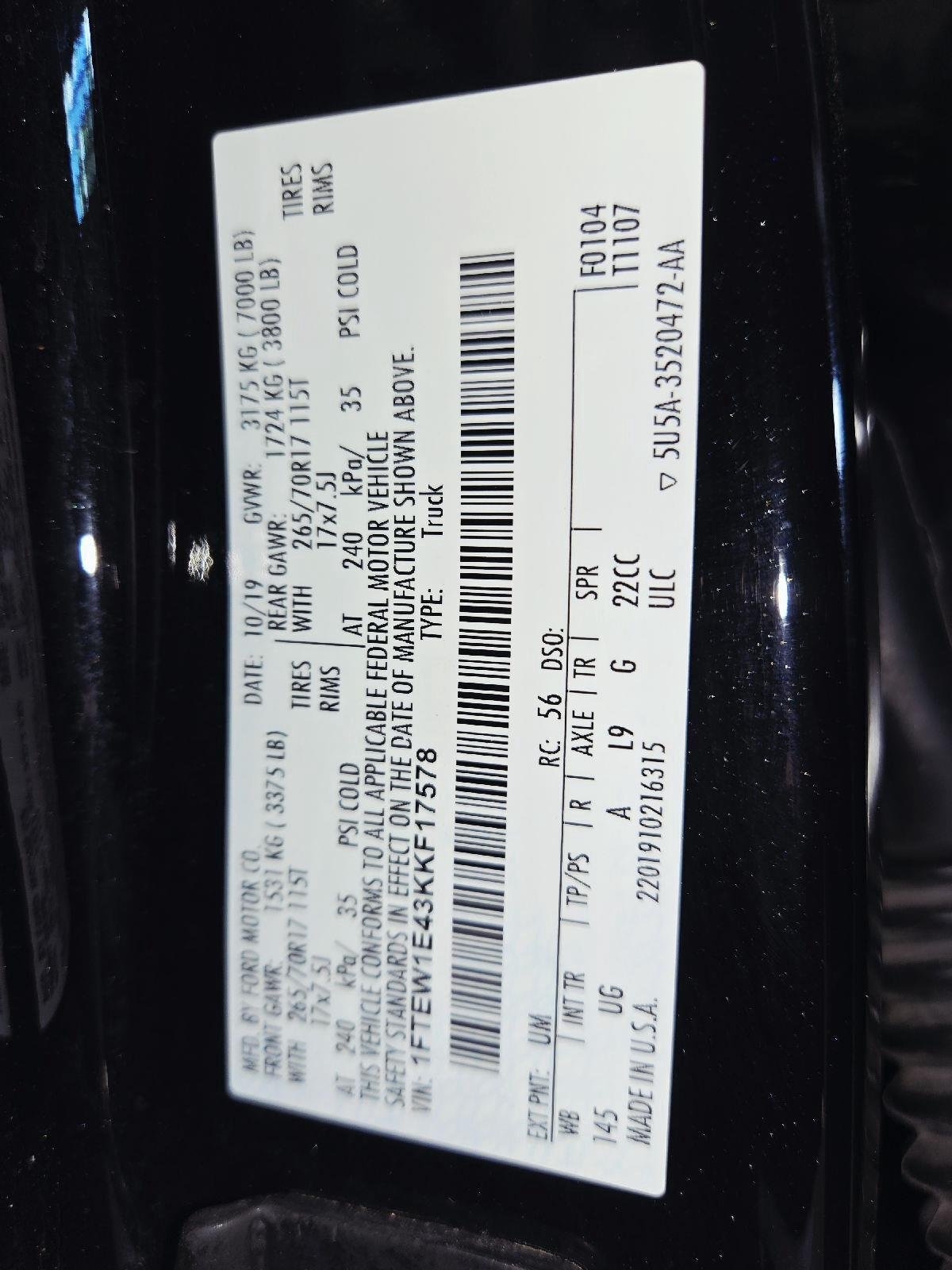 Used 2019 Agate Black Ford XLT image 67