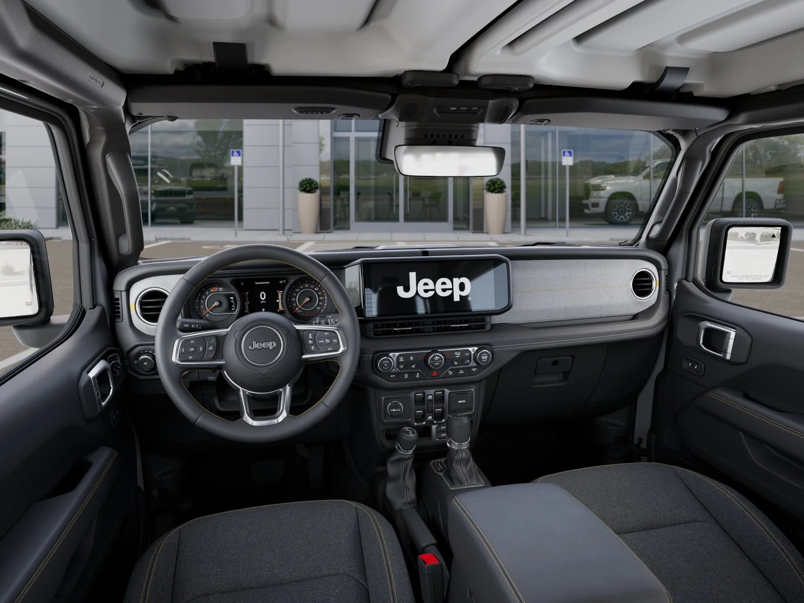 New 2025 Bright White Clear-Coat Exterior Paint Jeep Sahara image 47