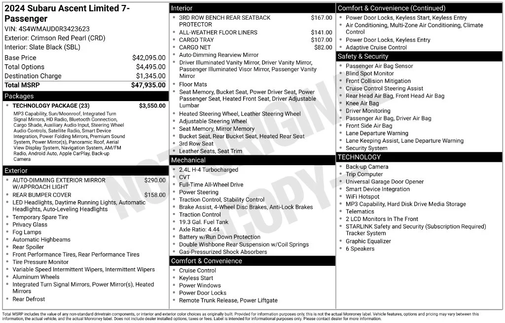 Used 2024 Red Subaru Limited image 10