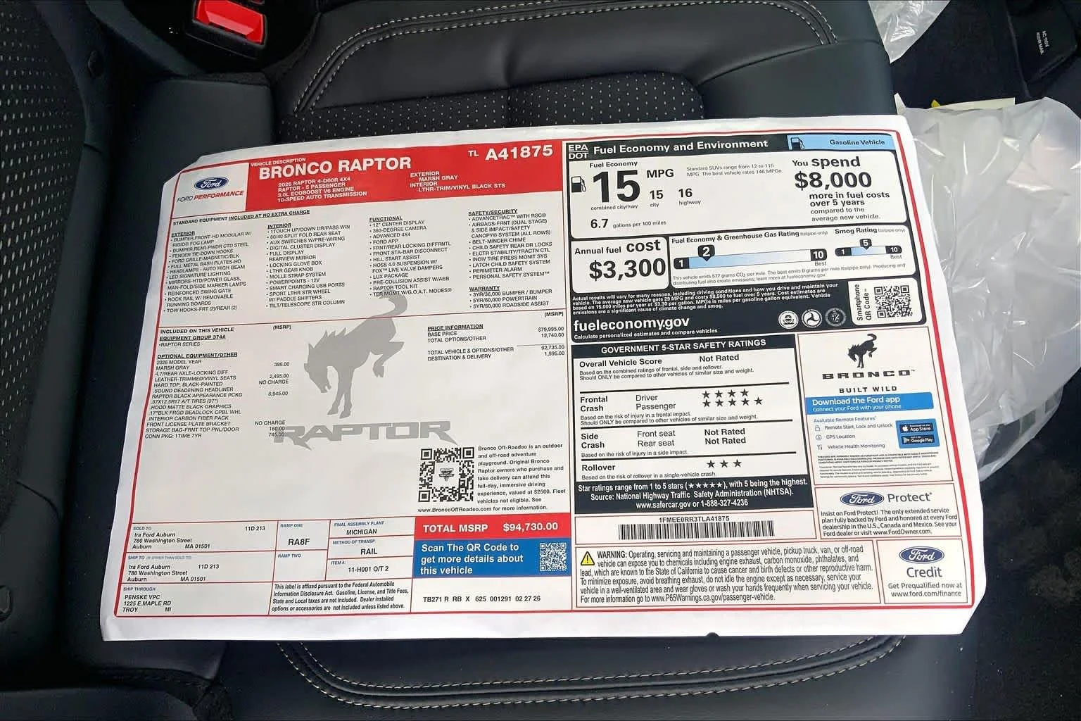 New 2026 Marsh Gray Ford Raptor image 18