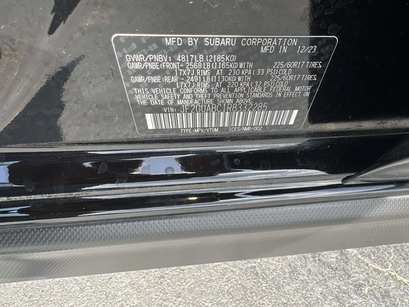 Certified Used 2024 Crystal Black Silica Subaru 2.0I image 18