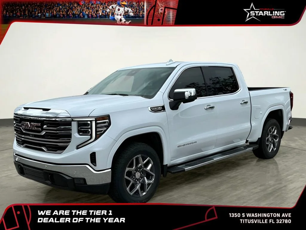 New 2026 Glacier White Tricoat GMC SLT image 1