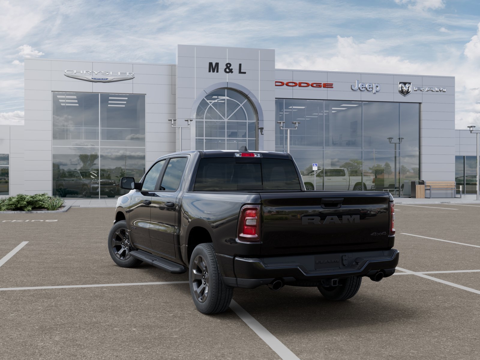 New 2026 Diamond Black Crystal Pearl-Coat Exterior Paint RAM Express Crew Cab 4x4 5