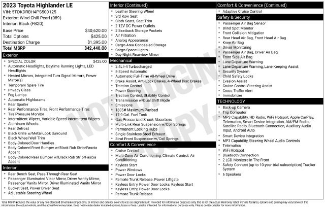 Used 2023 Off-white Toyota LE image 38