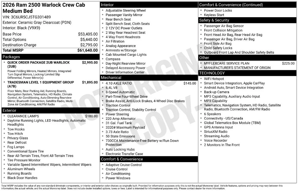 2026 Ram 2500 WARLOCK Crew Cab Pickup 2026 Ram 2500 WARLOCK Crew Cab Pickup Slide