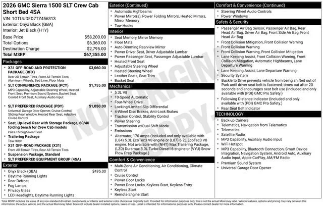 New 2026 Onyx Black GMC SLT image 33