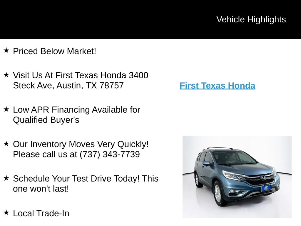 Used 2015 Mountain Air Metallic Honda EX-L image 9