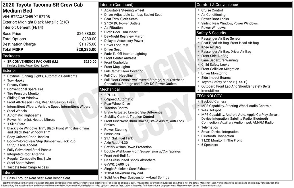 Certified Used 2020 Black Toyota SR image 33
