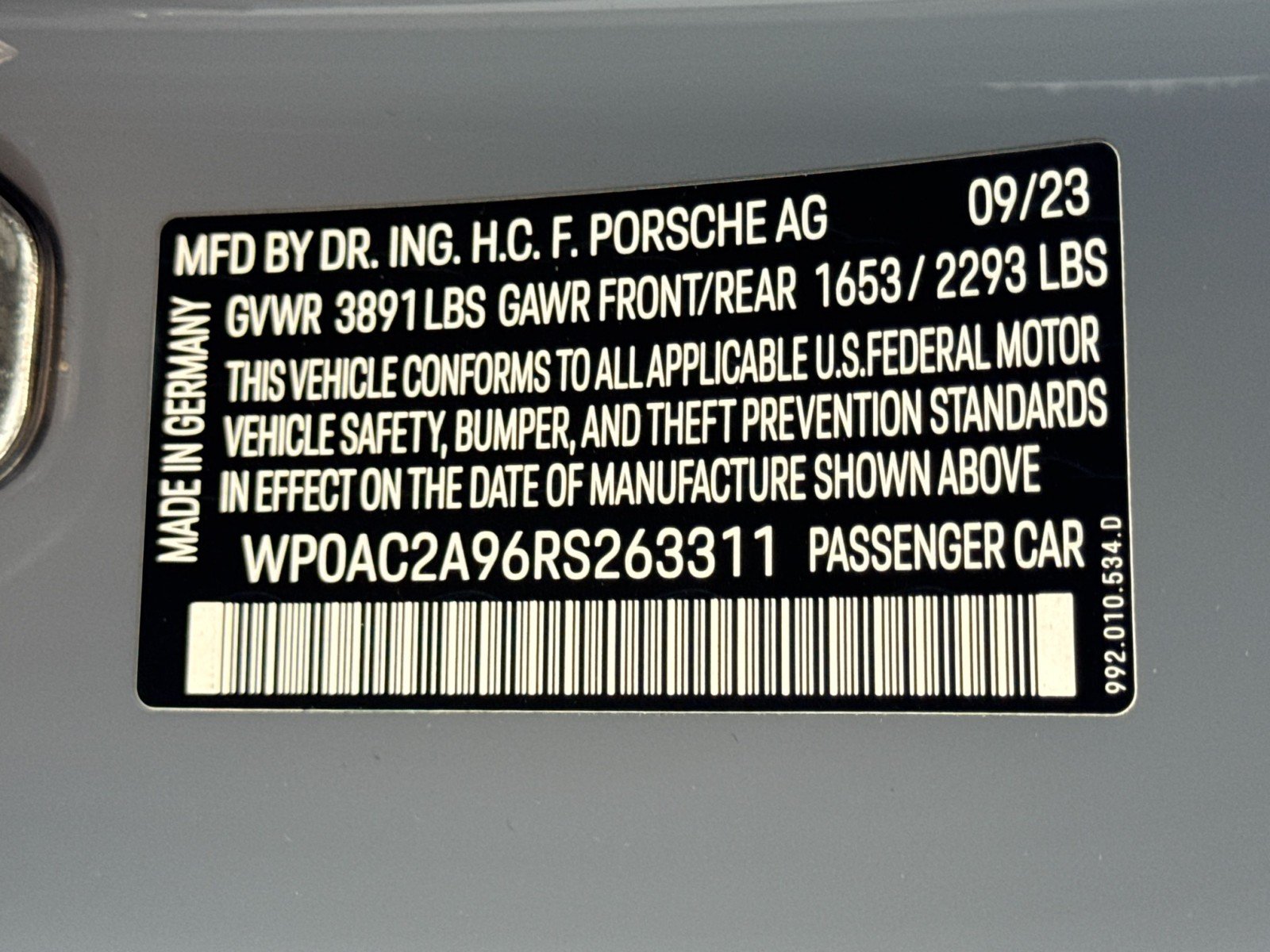Certified Used 2024 Arctic Grey Porsche GT3 image 25