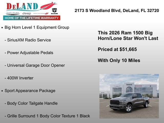 New 2026 Granite Crystal Metallic Clear-Coat Exterior Paint RAM Big Horn/Lone Star image 24