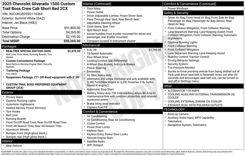 Used 2025 White Chevrolet Custom Trail Boss image 35