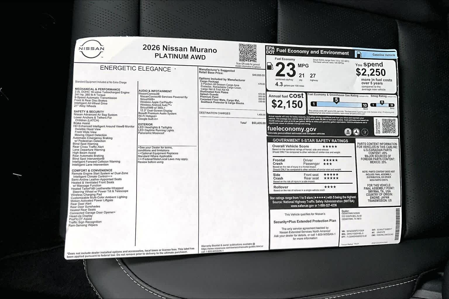 New 2026 Scarlet Ember Tintcoat Nissan Platinum image 21