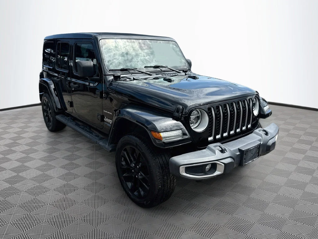 Used 2021 Black Jeep Unlimited Sahara 4xe image 4