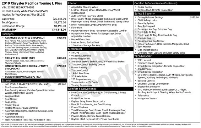 Used 2019 White Chrysler Touring L Plus image 2