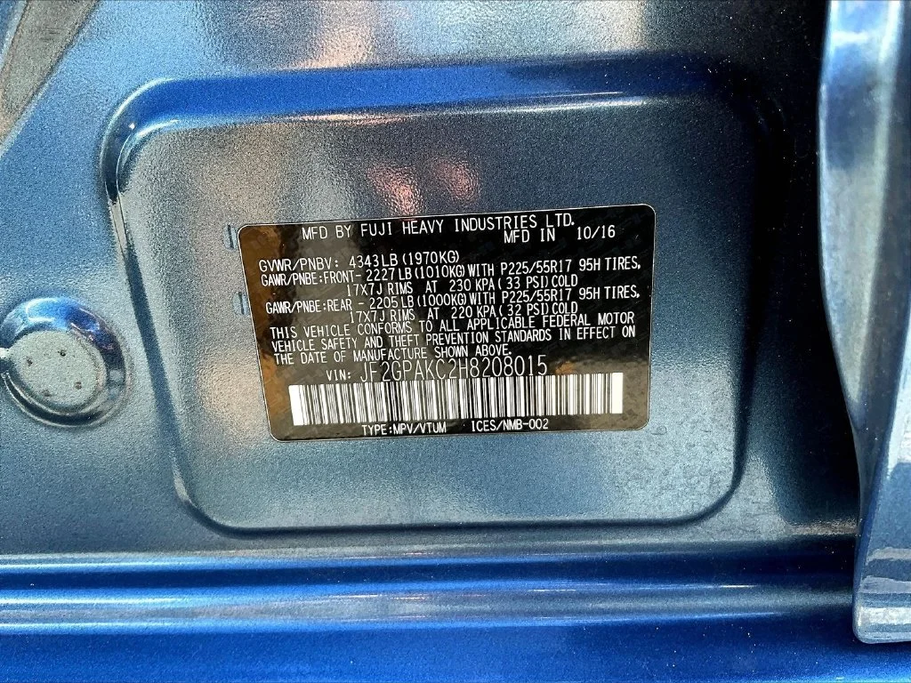 Used 2017 Blue Subaru 2.0i Limited image 20
