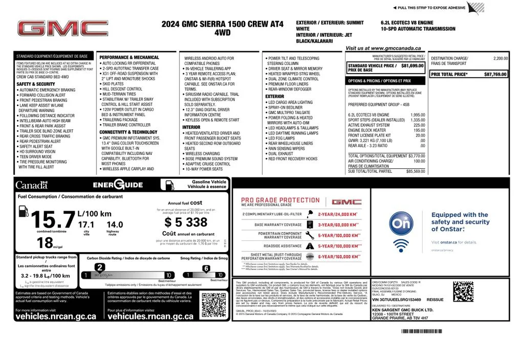 Certified Used 2024 White GMC AT4 image 2