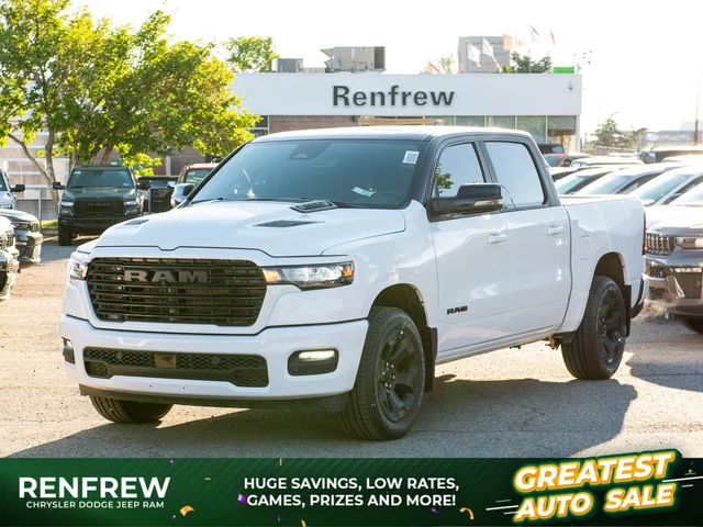 2026 RAM 1500 Sport* Crew Cab 4x4, Pano Sunroof, Heated Seats/Wheel, Adaptive Cruise