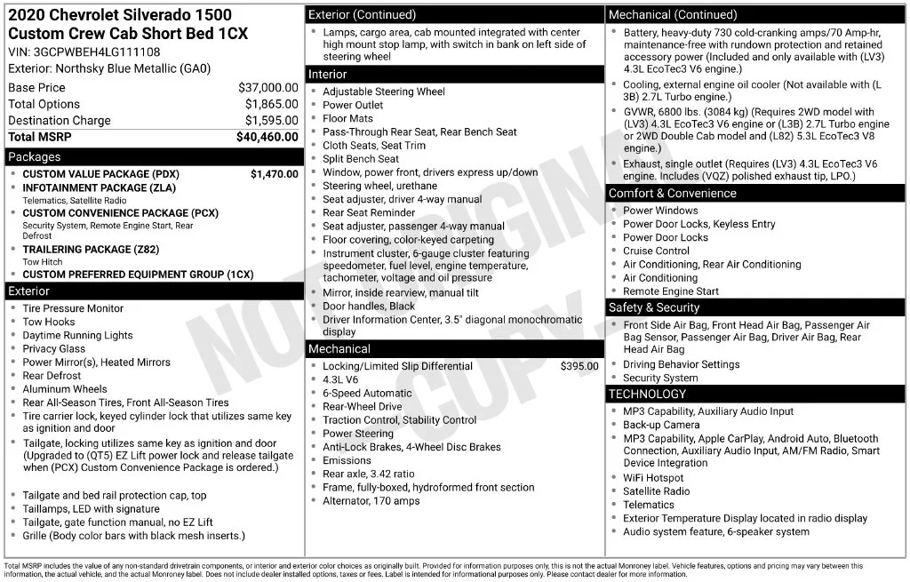 Certified Used 2020 Blue Chevrolet Custom image 16