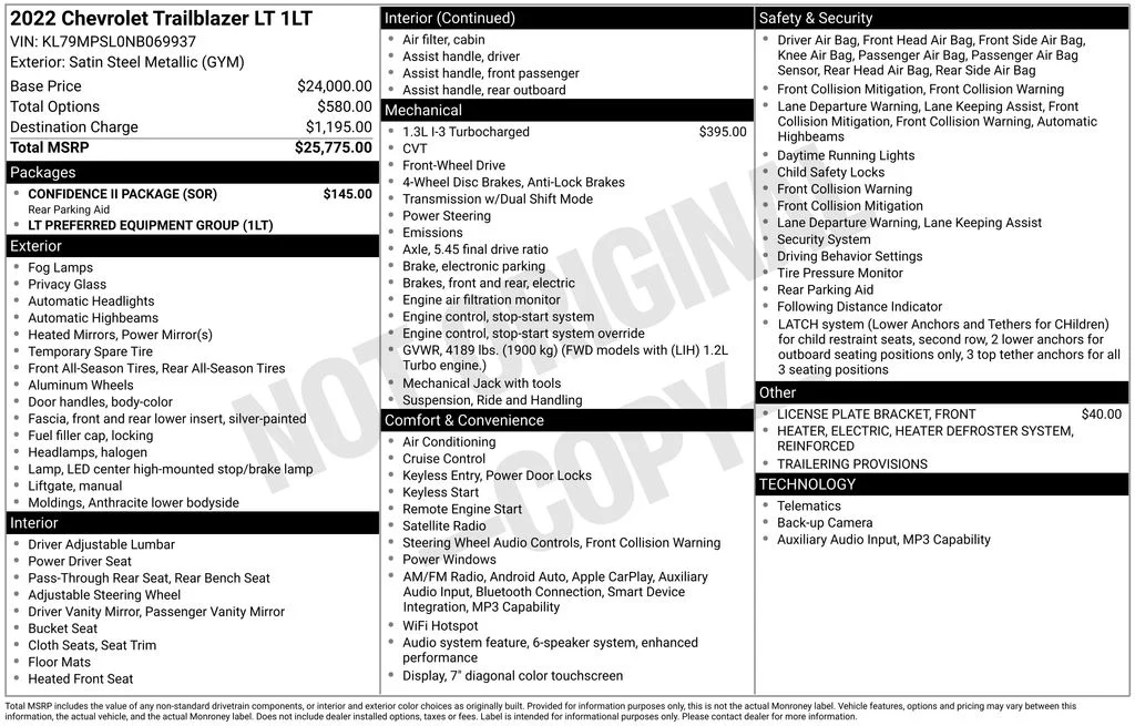 Used 2022 Gray Chevrolet LT image 6