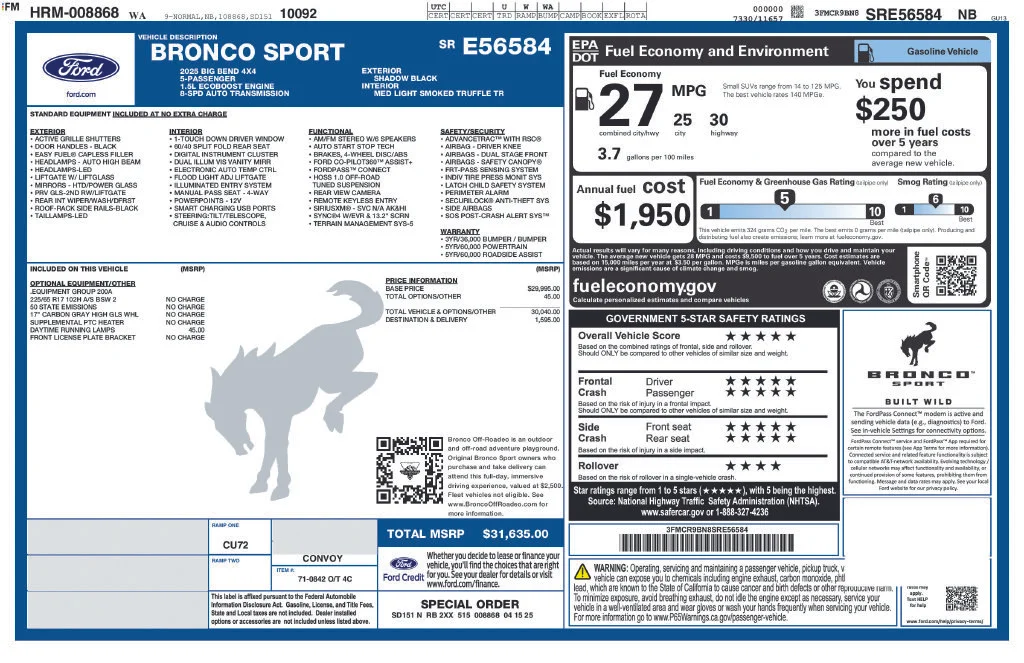 Used 2025 Black Ford Big Bend image 16