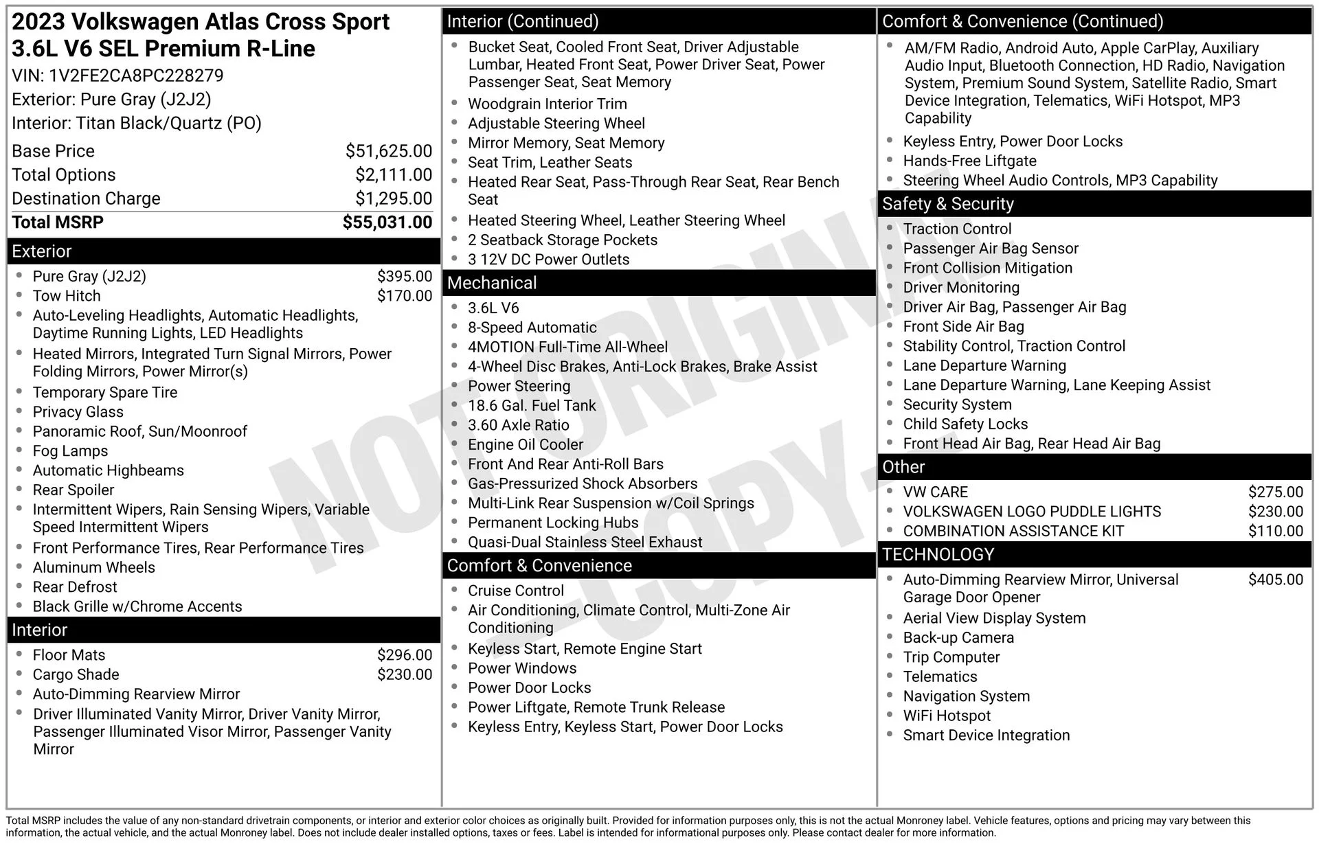Certified Used 2023 Gray Volkswagen 3.6L V6 SEL Premium R-Line image 2