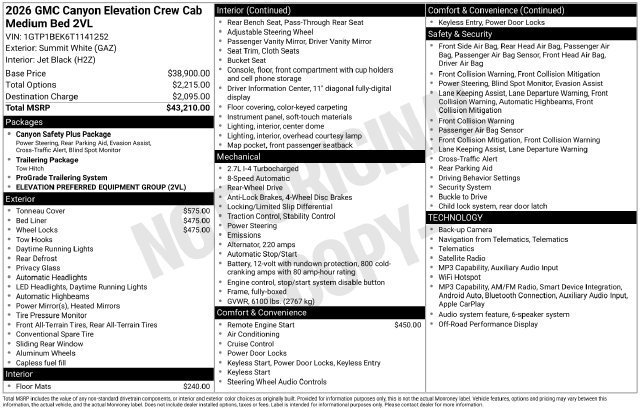 Used 2026 Summit White GMC Elevation image 7