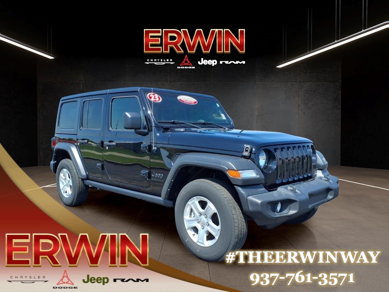 Certified Used 2023 Black Clear Coat Jeep Sport S image 1