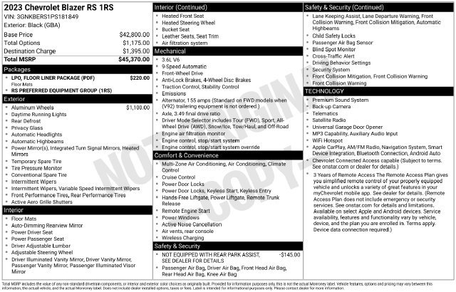 Used 2023 Black Chevrolet RS image 25