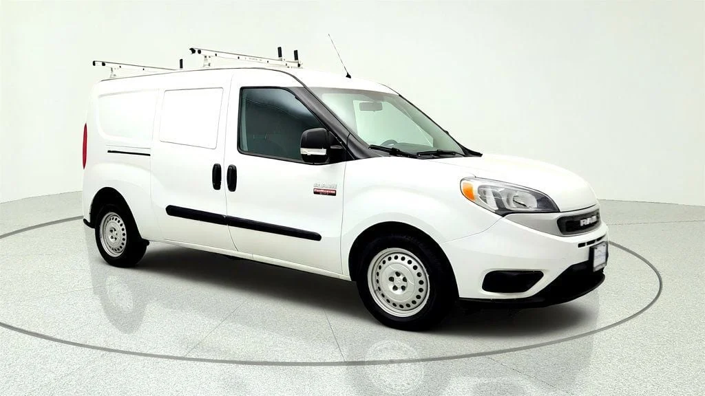 Used 2022 Bright White Ram Tradesman Van w/ Shelving System & Ladder Rack image 3