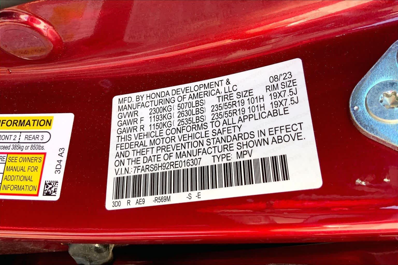 Used 2024 Radiant Red Metallic Honda Sport Touring image 37
