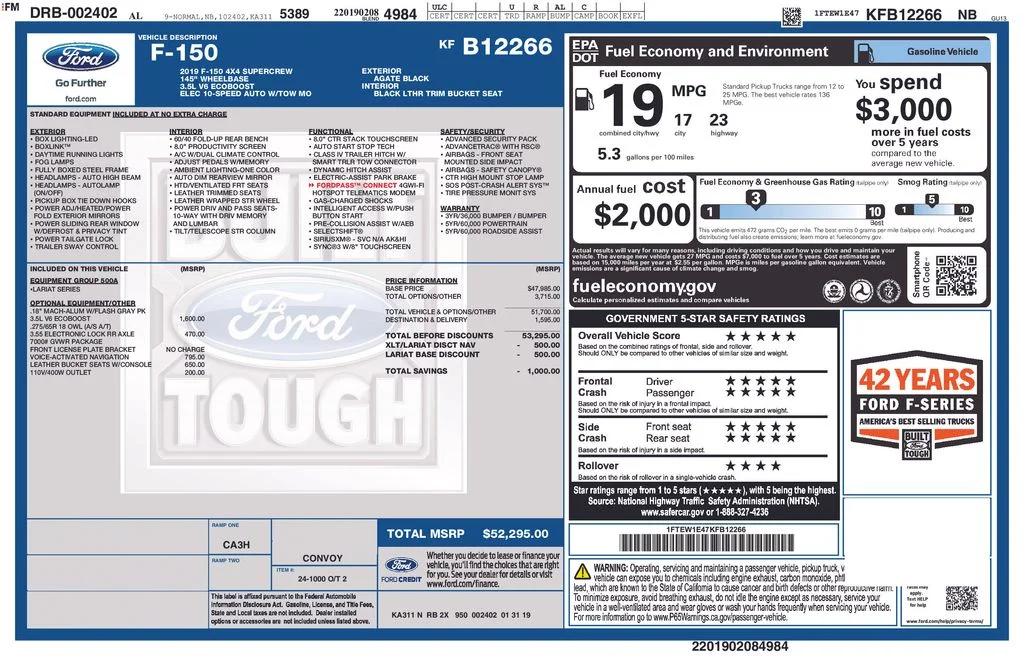 Certified Used 2019 Black Ford Lariat image 4