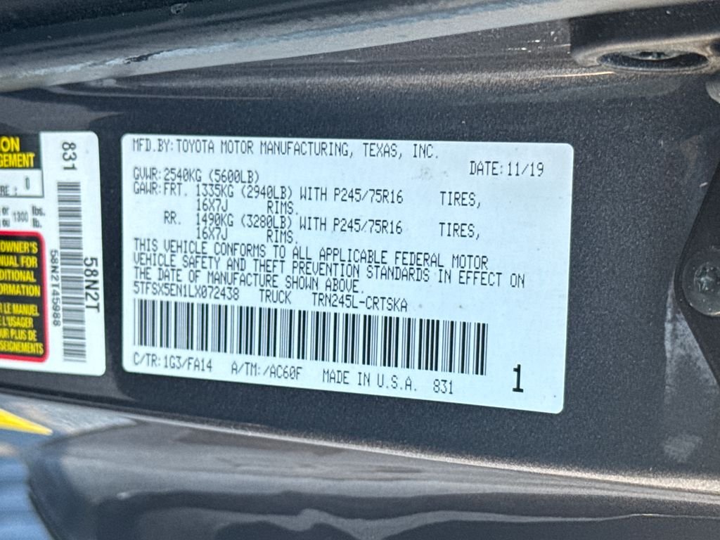 Certified Used 2020 Gray Toyota SR image 56
