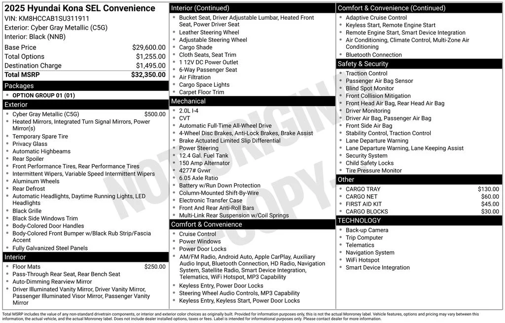 Used 2025 Gray Hyundai SEL Convenience image 6