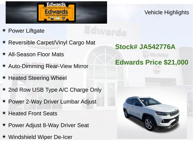 Certified Used 2023 White Jeep Latitude image 11