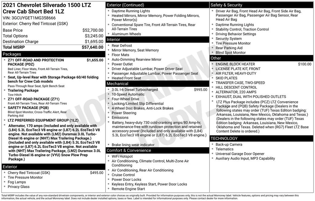 Used 2021 Cherry Red Tintcoat Chevrolet LTZ image 5