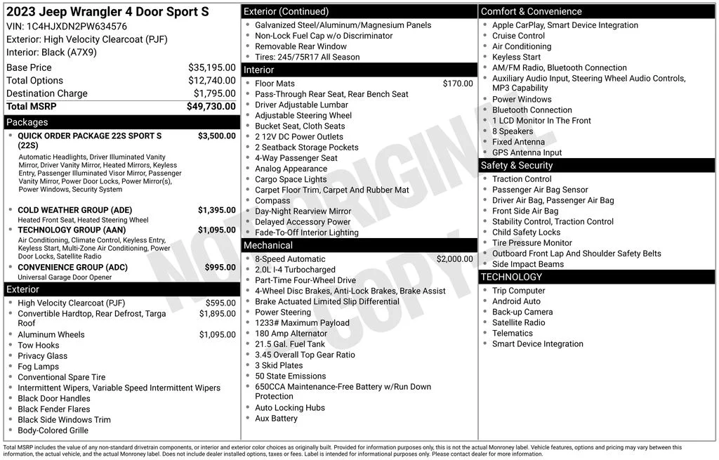 Used 2023 Yellow Jeep Sport S image 6