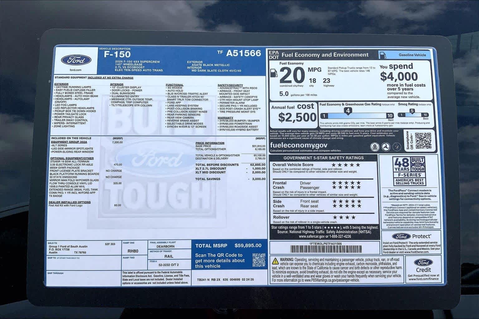 New 2026 Agate Black Metallic Ford XLT image 21