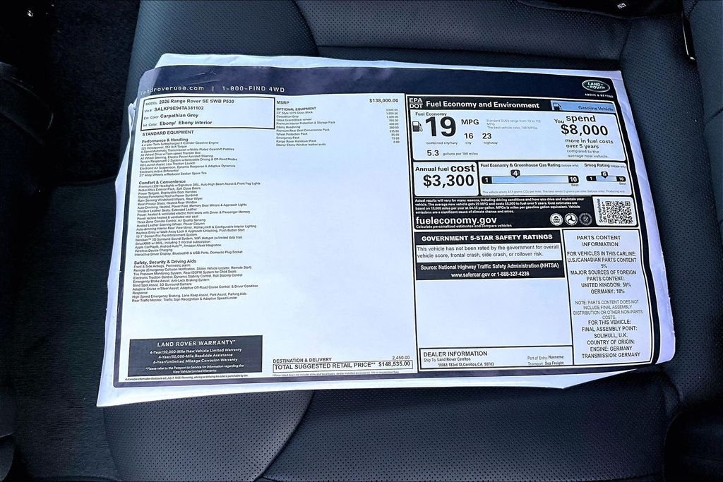 New 2026 CARPATHIAN GREY Land Rover SE image 14