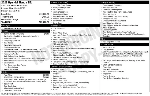 Used 2023 Silver Hyundai SEL image 33