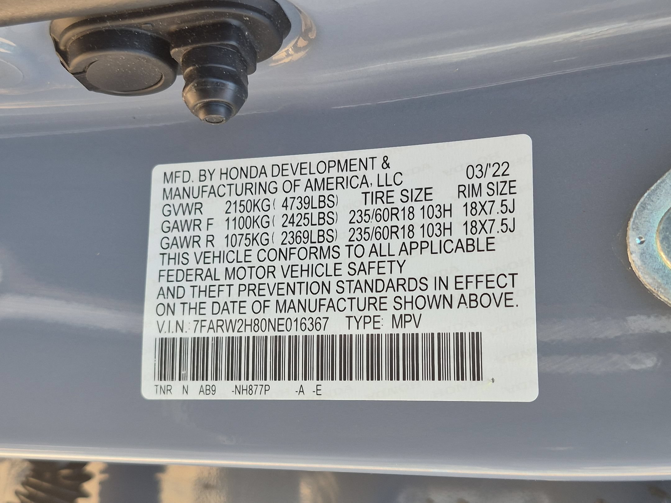 Certified Used 2022 Sonic Gray Pearl Honda EX-L AWD image 36