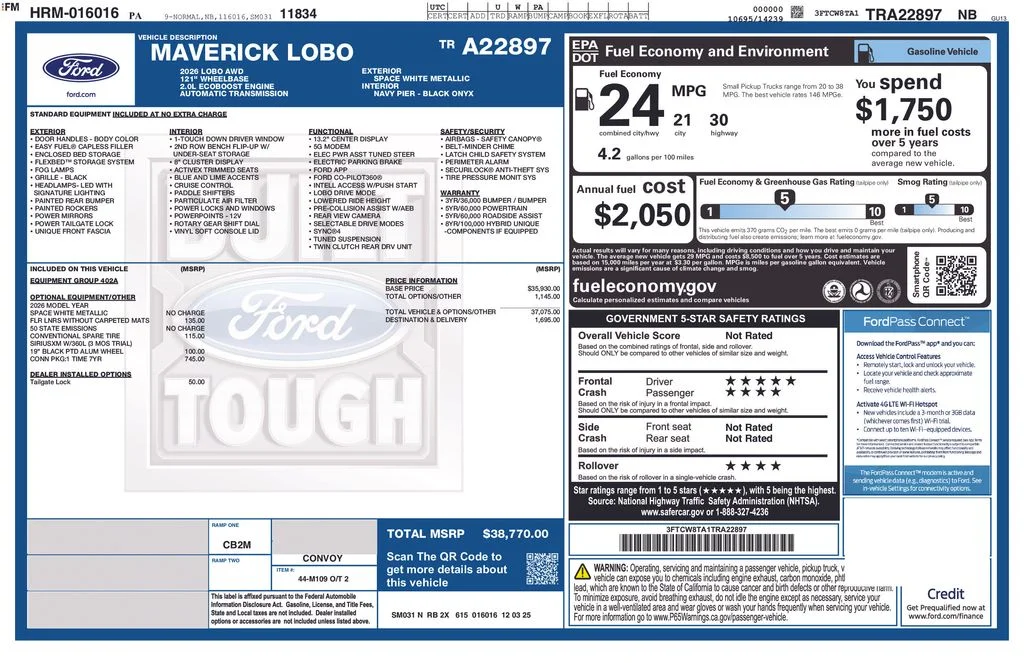 New 2026 Space White Metallic Ford Lobo™ image 6