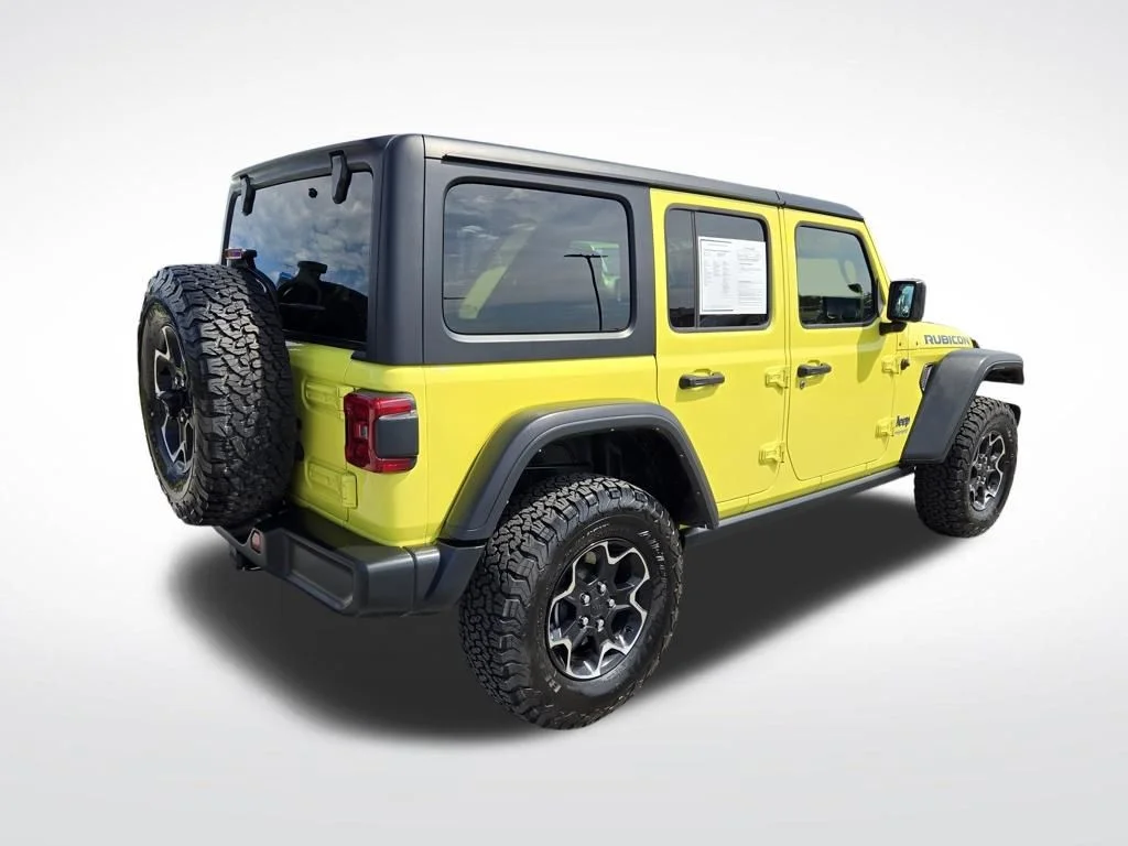 Used 2022 Yellow Jeep Unlimited Rubicon 4xe image 3