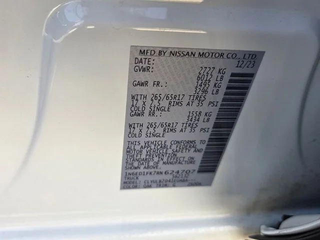 Used 2024 White Nissan SV image 17