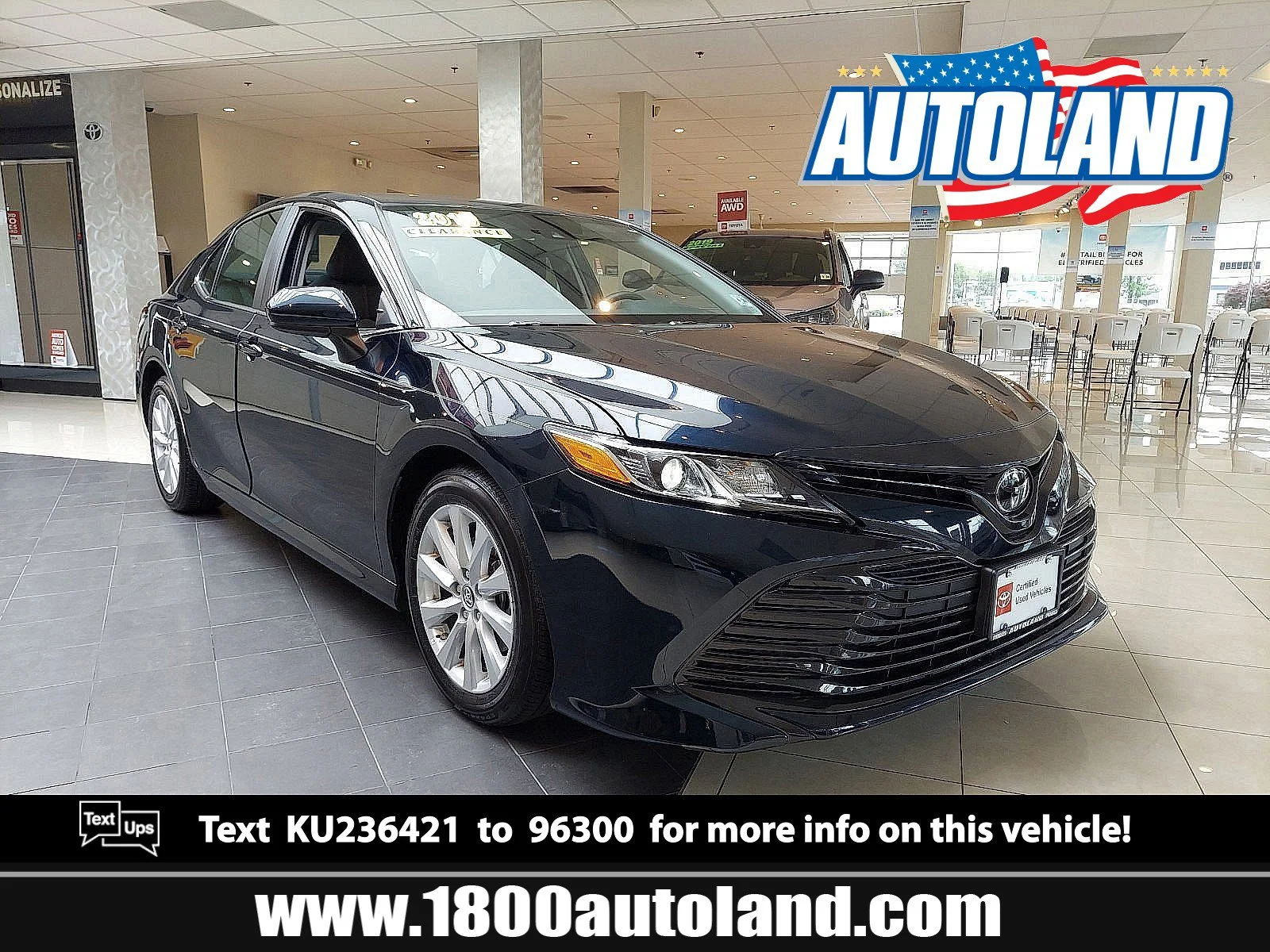 Used 2019 Blue Streak Metallic Toyota LE image 1