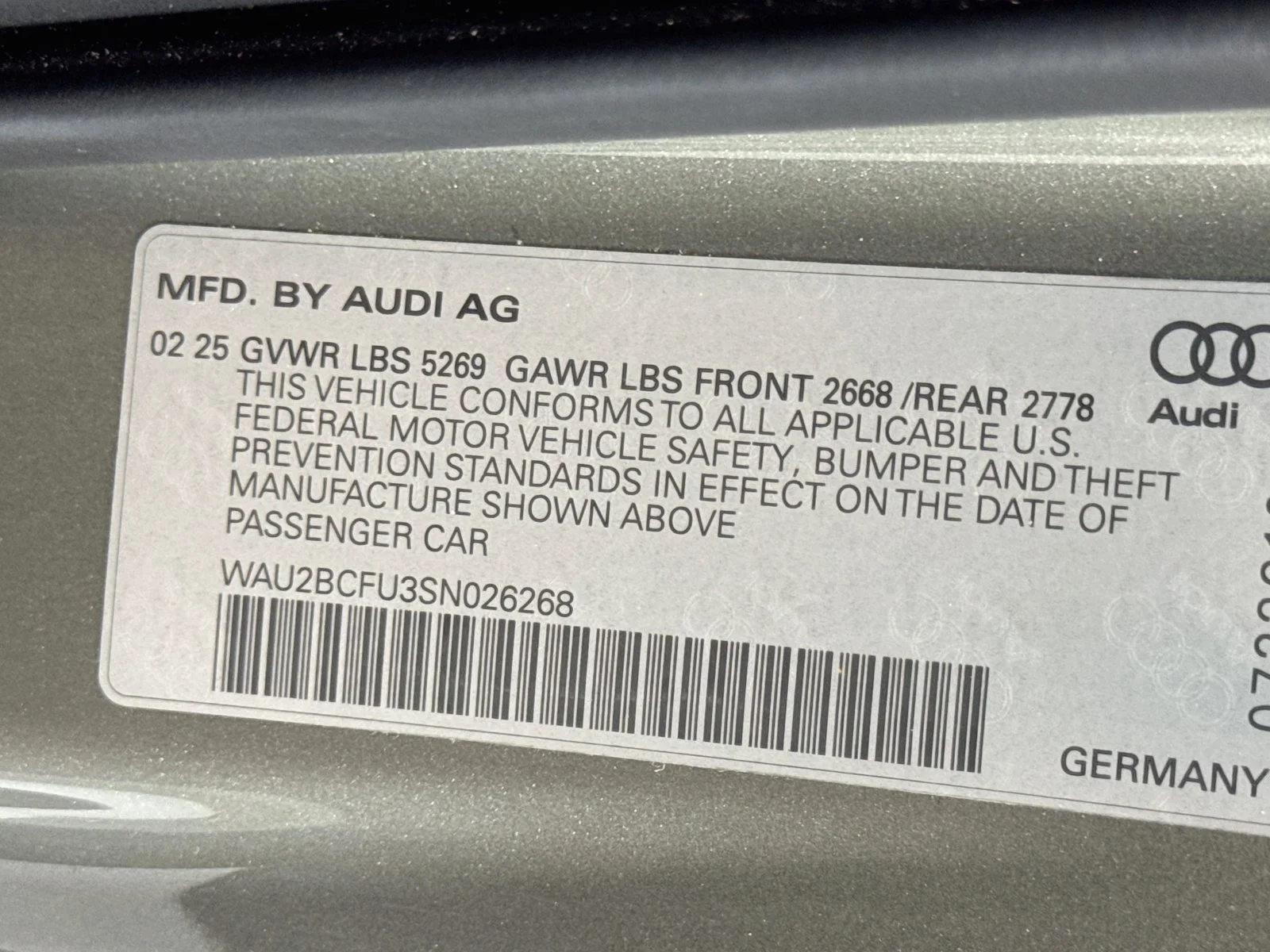 Used 2025 Chronos Gray Me Audi Premium Plus image 29