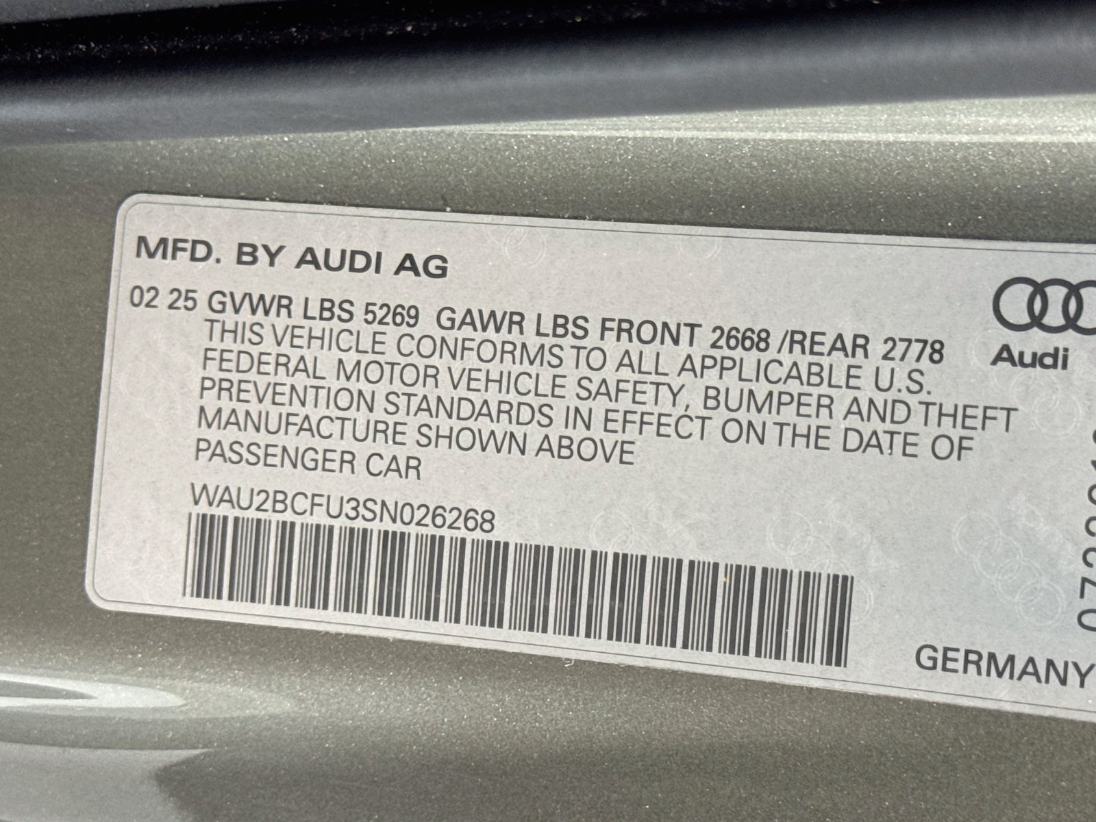 Used 2025 Chronos Gray Me Audi Premium Plus image 29