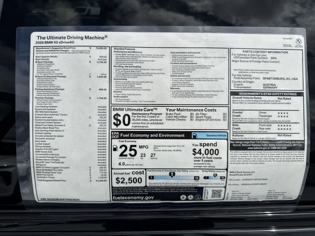 New 2026 Black Sapphire Metallic BMW xDrive40i image 26