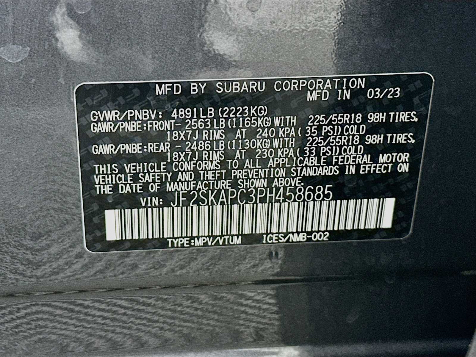 Certified Used 2023 Magnetite Gray Metallic Subaru Limited image 31