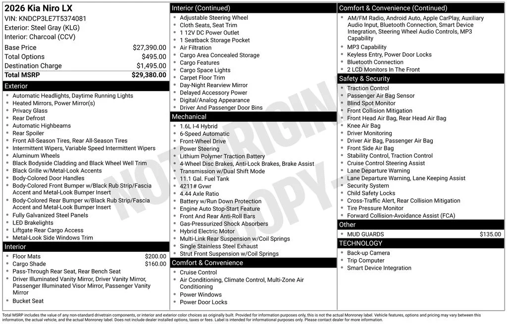 New 2026 Steel Gray Kia LX image 29